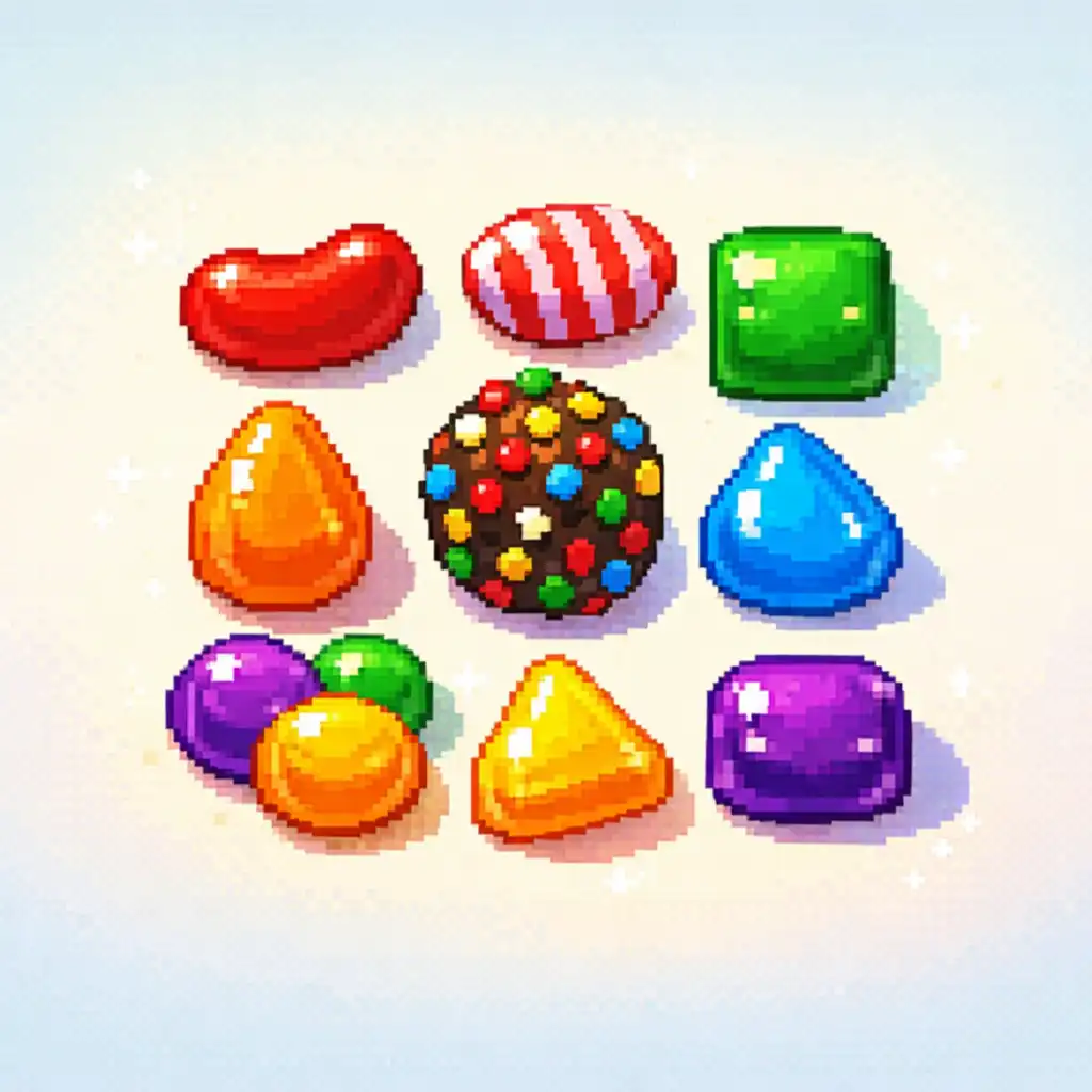 Kolorowe cukierki w grze Candy Crush Saga